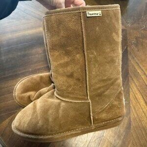 Bearpaw Dorado Suede Leather Sheepskin Lining Boots Hickory Brown Womens 10